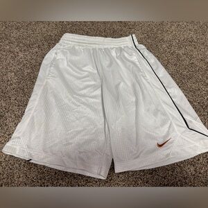 Nike Dri-FIT Dazzle White Classic men's small basketball shorts with bronze logo